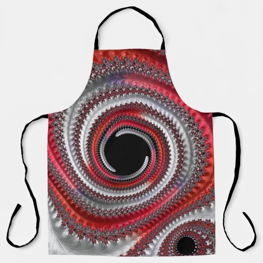 Abstracte rode gradiënt wervelfractal schort (Voorkant)