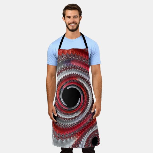 Abstracte rode gradiënt wervelfractal schort (Gedragen)