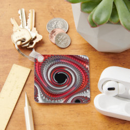 Abstracte rode gradiënt wervelfractal sleutelhanger