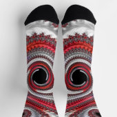 Abstracte rode gradiënt wervelfractal sokken (Top)