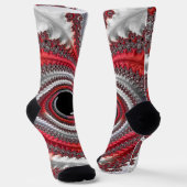 Abstracte rode gradiënt wervelfractal sokken (Gebogen)