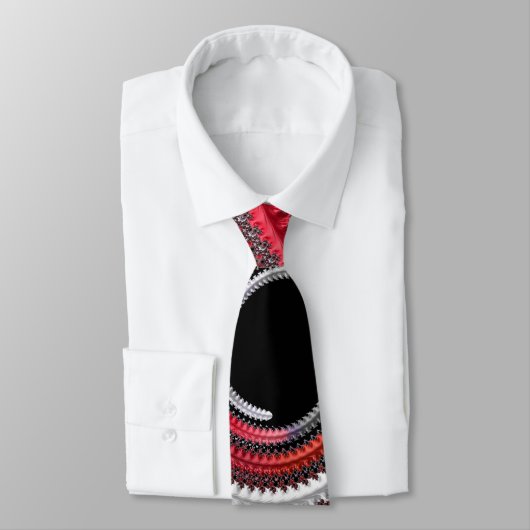 Abstracte rode gradiënt wervelfractal stropdas (Gebonden)