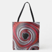 Abstracte rode gradiënt wervelfractal tote bag (Voorkant)