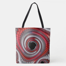 Abstracte rode gradiënt wervelfractal tote bag