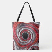 Abstracte rode gradiënt wervelfractal tote bag (Achterkant)