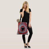 Abstracte rode gradiënt wervelfractal tote bag (Op model)