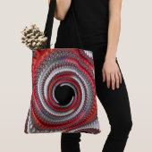 Abstracte rode gradiënt wervelfractal tote bag (Dichtbij)