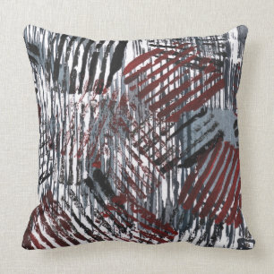 Abstracte rode grijze kunst kussen