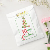 Abstracte rode, groene en gouden kerstboom bedankzakje (Gezegeld)