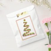 Abstracte rode, groene en gouden kerstboom bedankzakje (Gezegeld)