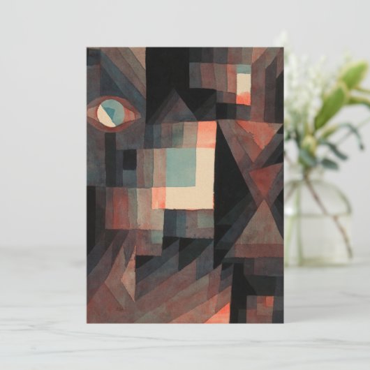 Abstracte, rode, groene Gradatie door Paul Klee Bedankkaart (Staand voorkant)