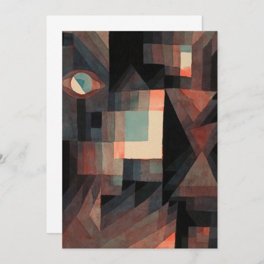 Abstracte, rode, groene Gradatie door Paul Klee Bedankkaart (Voorkant / Achterkant)