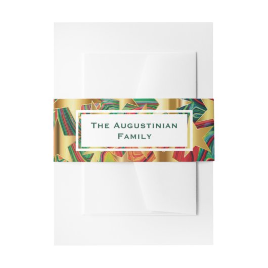 Abstracte rode groene sterren Persoonlijk Statione Uitnodigingen Wikkel (Voorkant Voorbeeld)