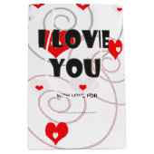 Abstracte rode harten en zwammen medium cadeauzakje (Voorkant)