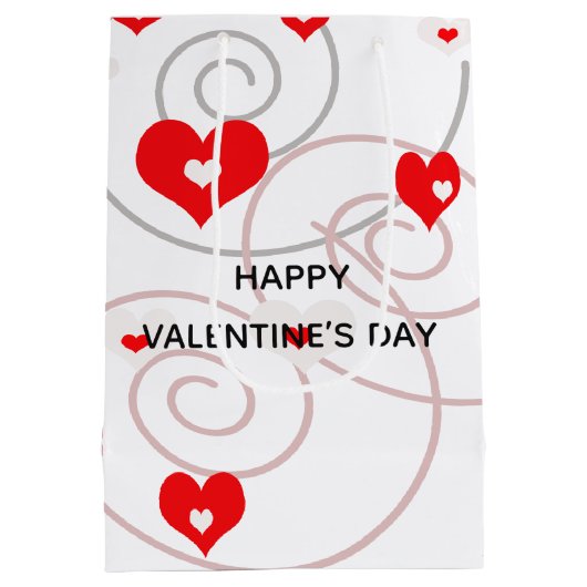 Abstracte rode harten en zwammen medium cadeauzakje (Achterkant)