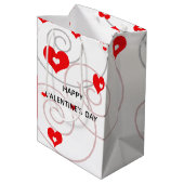 Abstracte rode harten en zwammen medium cadeauzakje (Achterkant Gekanteld)