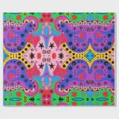 Abstracte rode harten op roze achtergrond cadeaupapier (Vlak)