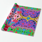 Abstracte rode harten op roze achtergrond cadeaupapier (Uitgerold)