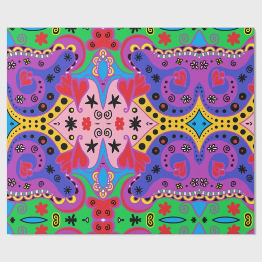 Abstracte rode harten op roze cadeaupapier (Vlak)