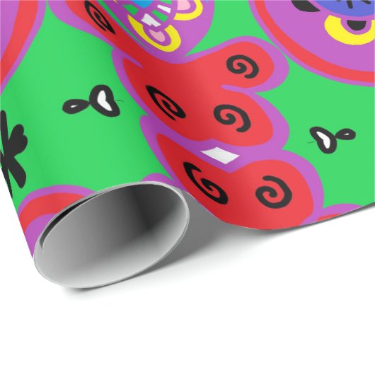 Abstracte rode harten op roze cadeaupapier (Rol Hoek)