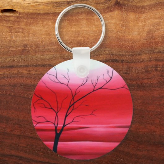 Abstracte rode hemel sleutelhanger (Voorkant)