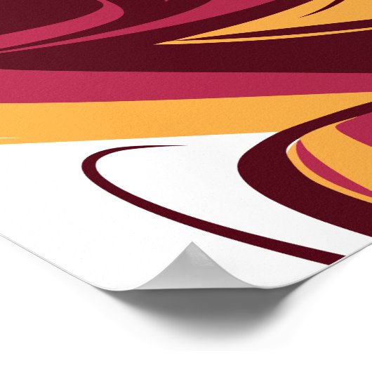 Abstracte rode, kastanjebruine en gele dynamische  poster (Hoek)