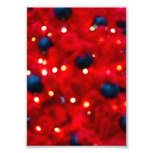Abstracte rode kerst bokeh achtergrond foto afdruk