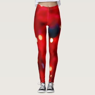 Abstracte rode kerst bokeh achtergrond leggings
