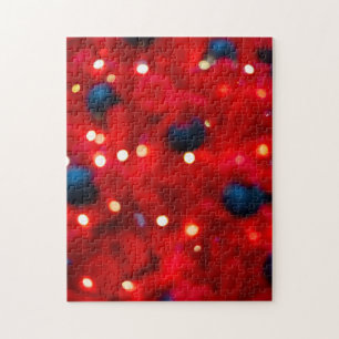 Abstracte rode kerst-bokeh-achtergrond legpuzzel