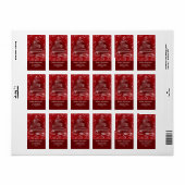 Abstracte rode kerstbomen zwaaien vakantieetikette etiket (Full Sheet)