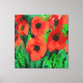 Abstracte Rode Klaprozen Bloemschildering Canvas Afdruk (Voorkant)