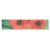 Abstracte Rode Klaprozen Bloemschildering Korte Tafelloper (Horizontaal)
