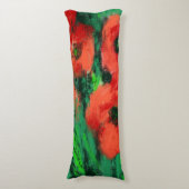 Abstracte Rode Klaprozen Bloemschildering Lichaamskussen (Voorkant Verticaal)