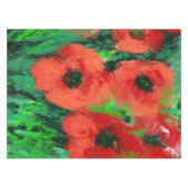 Abstracte Rode Klaprozen Bloemschildering Tafelkleed (Voorkant (Horizontaal))