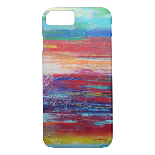 Abstracte rode, kleurrijke telefoontas Case-Mate iPhone case (Achterkant)