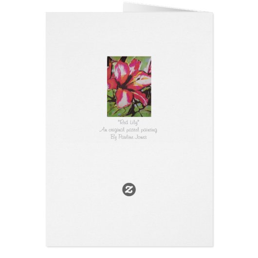 Abstracte rode Lily-bloem met verdraaide bladeren (Achterkant)