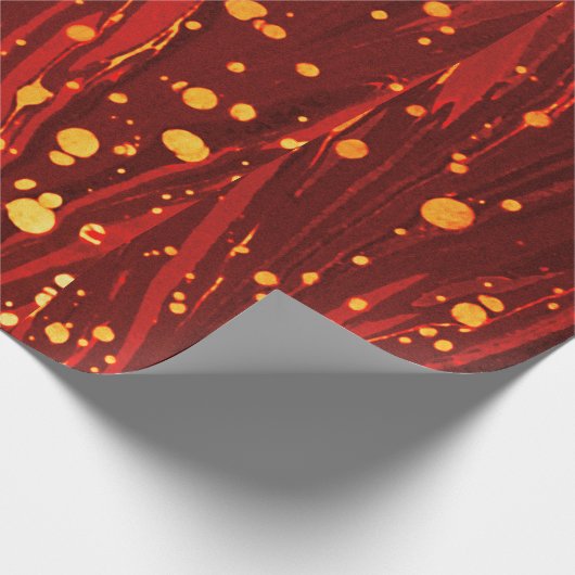 ABSTRACTE RODE MARBLED PAPIER MET GOUDE SPLASHEDEN (Hoek)