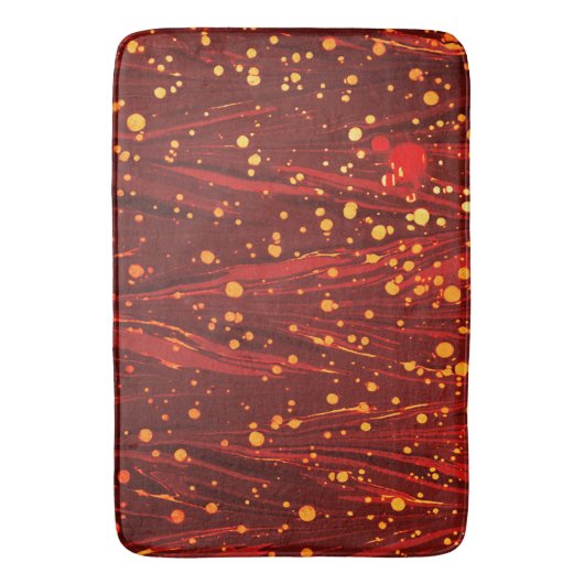 ABSTRACTE RODE MARBLED PAPIER MET GOUDE SPLASHEDEN BADMAT (Voorkant Verticaal)