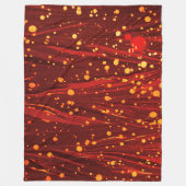 ABSTRACTE RODE MARBLED PAPIER MET GOUDE SPLASHEDEN FLEECE DEKEN (Voorkant)