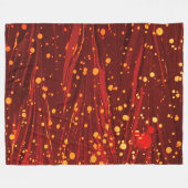 ABSTRACTE RODE MARBLED PAPIER MET GOUDE SPLASHEDEN FLEECE DEKEN (Voorkant (Horizontaal))