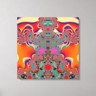 Abstracte Rode Meditatiekunst Canvas Afdruk