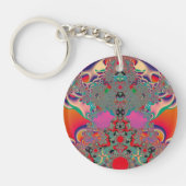 Abstracte Rode Meditatiekunst Sleutelhanger (Voorkant)