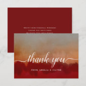 Abstracte rode minimalist bedankpas kaart (Voorkant / Achterkant)