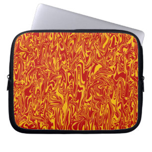 Abstracte rode of gele wervelkolom laptop sleeve