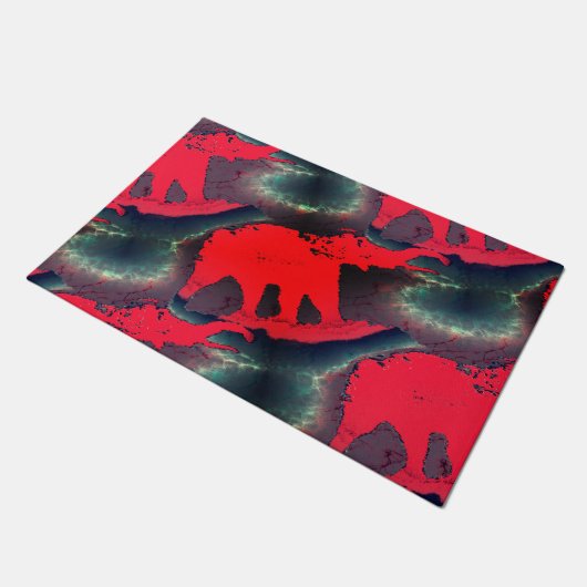 Abstracte rode olifantentekening, zeer reusachtig deurmat (Schuin)