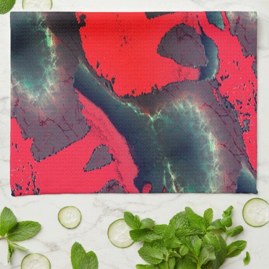 Abstracte rode olifantentekening, zeer reusachtig  theedoek (Gevouwen)