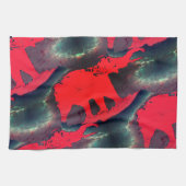 Abstracte rode olifantentekening, zeer reusachtig  theedoek (Horizontaal)