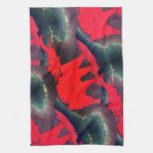 Abstracte rode olifantentekening, zeer reusachtig  theedoek (Verticaal)