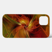 Abstracte rode oranje bruine groene fractale kunst Case-Mate iPhone case (Achterkant (horizontaal))