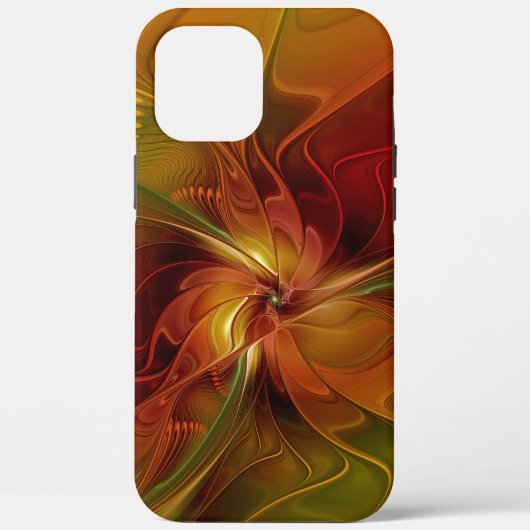Abstracte rode oranje bruine groene fractale kunst Case-Mate iPhone case (Achterkant)